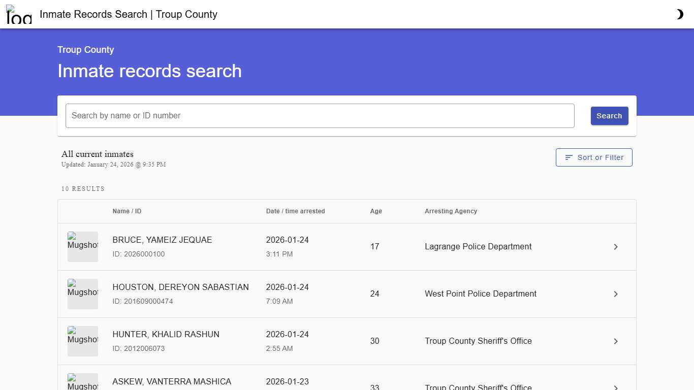 Corrections Records Search